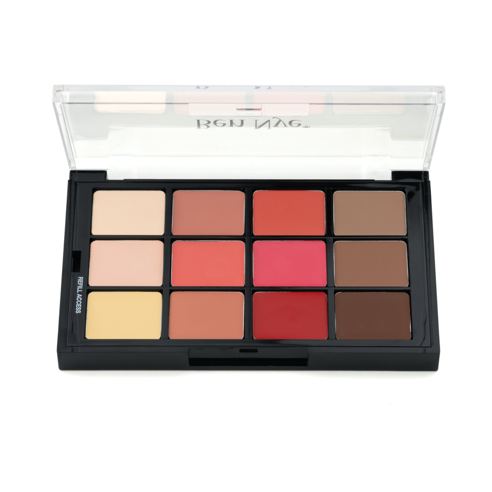 (image for) Studio Color Blush + Contour (light-medium) Palette 12 colors .74oz./21gm
